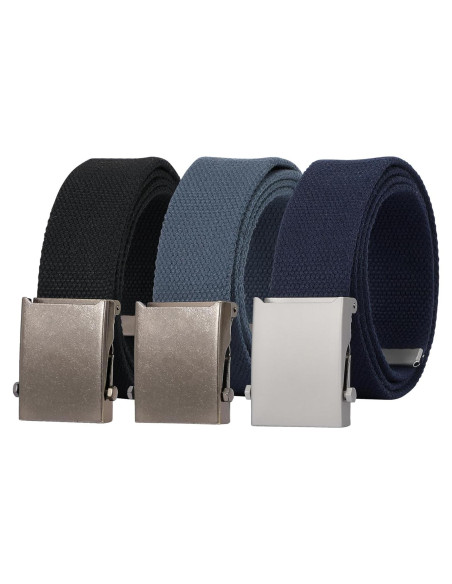 Cinturón Militar JASGOOD de Lona Ajustable Unisex 120-135 cm