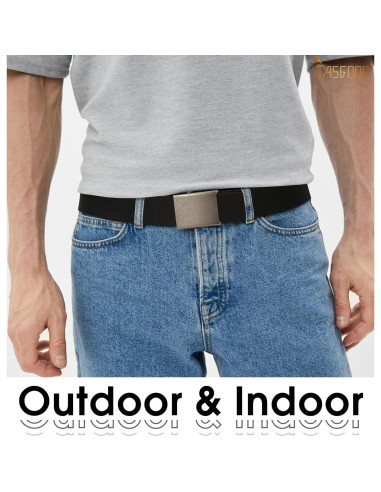 Cinturón Militar JASGOOD de Lona Ajustable Unisex 120-135 cm