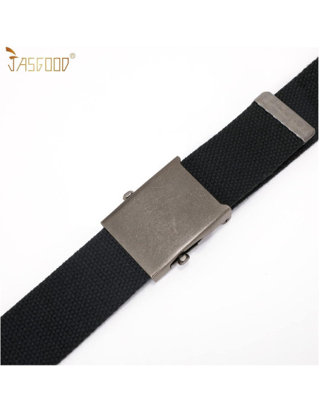 Cinturón Militar JASGOOD de Lona Ajustable Unisex 120-135 cm