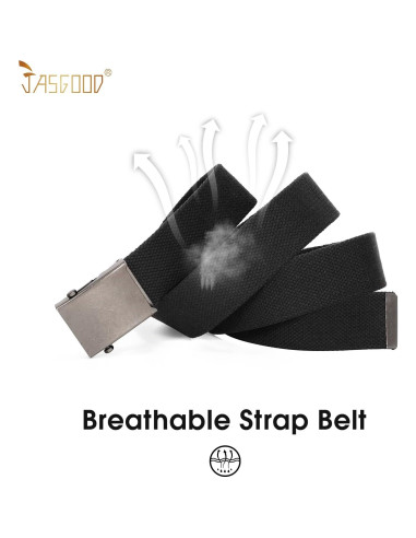 Cinturón Militar JASGOOD de Lona Ajustable Unisex 120-135 cm