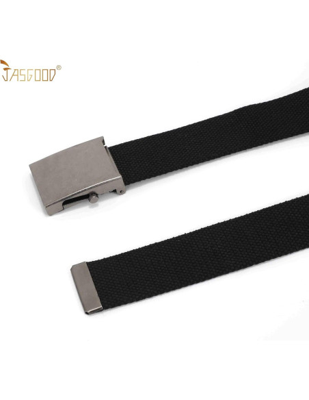Cinturón Militar JASGOOD de Lona Ajustable Unisex 120-135 cm