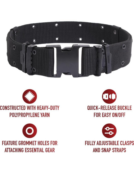 Cinturón de Pistola Rothco X-Grande Negro Ajustable