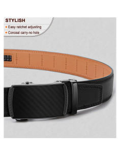 Cinturón BULLIANT Hombre Ajustable de Cuero Genuino 2