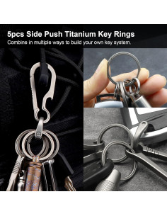 Anillos de Llave de Titanio Green Beret Medianos Ultra Livianos 2