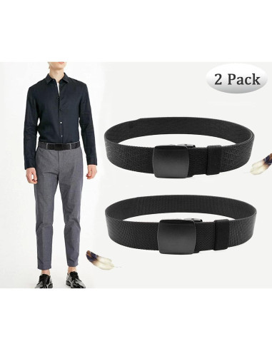 Cinturón Táctico Nylon WYuZe 2 Pack 3.81 cm Ajustable