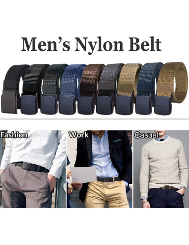 Cinturón Táctico Nylon WYuZe 2 Pack 3.81 cm Ajustable