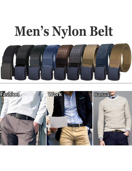 Cinturón Táctico Nylon WYuZe 2 Pack 3.81 cm Ajustable