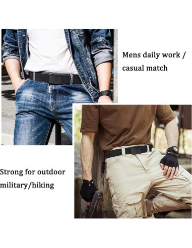 Cinturón Táctico Nylon WYuZe 2 Pack 3.81 cm Ajustable