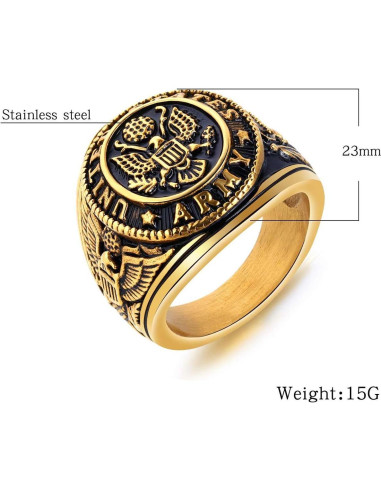 Anillo de Águila Americana PikaLF para Hombres - Tamaño 12