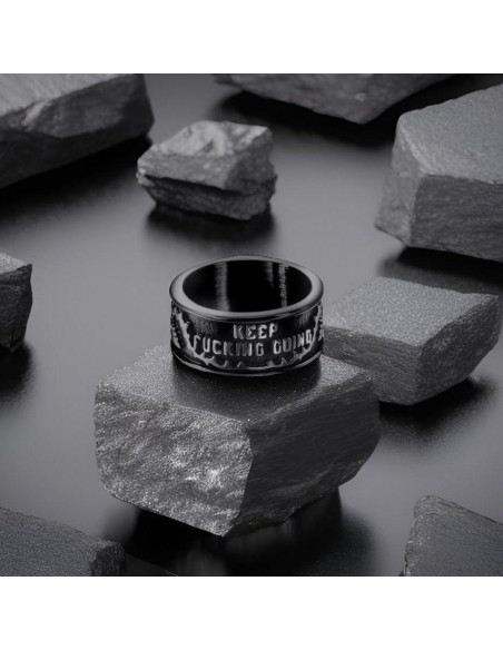 Anillo Gótico Elfasio de Acero Inoxidable con Calavera y Rosa