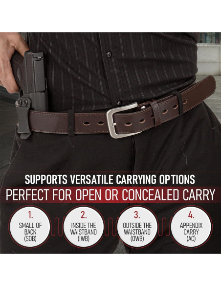 Cinturón de Cuero Genuino con Hebilla de Acero 3.81 cm