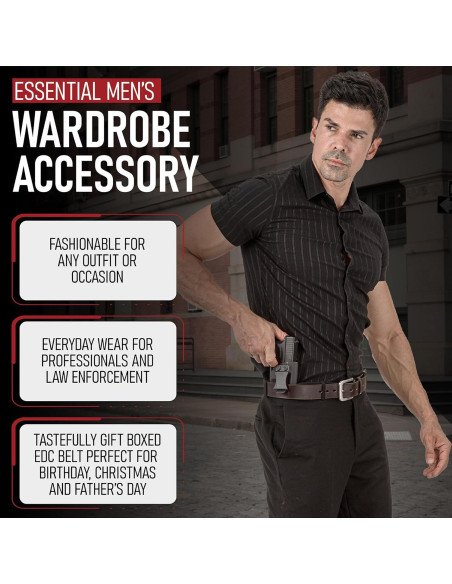 Cinturón de Cuero Genuino con Hebilla de Acero 3.81 cm