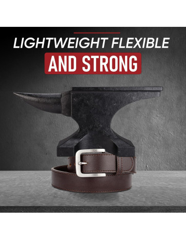 Cinturón de Cuero Genuino con Hebilla de Acero 3.81 cm