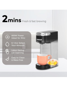 Cafetera Compacta CHULUX para K Pods 1 Taza 6-12 oz 2