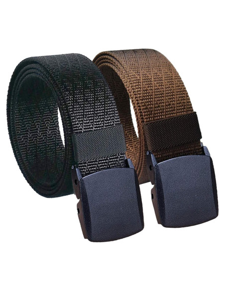 Paquete 2 Cinturones Nylon Hombres Sin Metal 71-162 cm