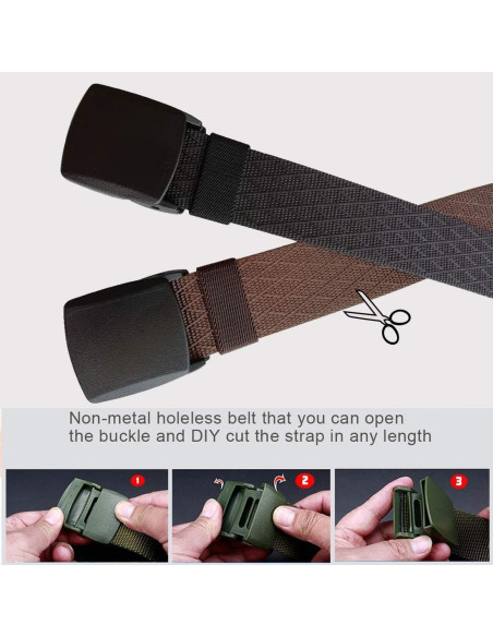 Paquete 2 Cinturones Nylon Hombres Sin Metal 71-162 cm