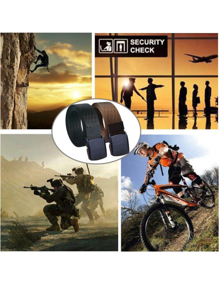 Paquete 2 Cinturones Nylon Hombres Sin Metal 71-162 cm