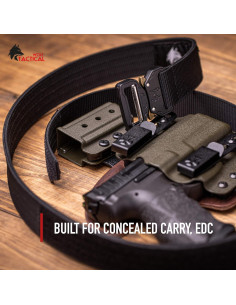 Cinturón EDC Wolf Tactical XL Negro 2 capas 3.81 cm 2