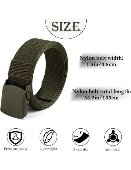 Cinturón Táctico Coobbar 3 Paquetes Ajustable Nylon