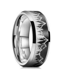 Anillo de Boda King Will 6mm Carburo Tungsteno Bosque