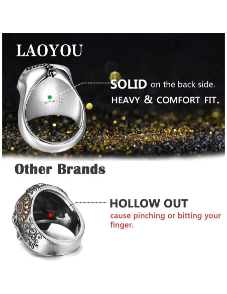 Anillo de Calavera LAOYOU Gótico Abrebotellas para Hombres