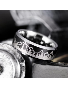 Anillo de Boda King Will 6mm Carburo Tungsteno Bosque 2