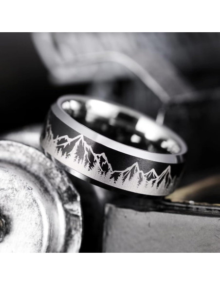 Anillo de Boda King Will 6mm Carburo Tungsteno Bosque