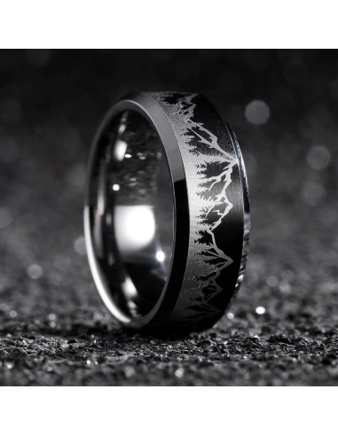 Anillo de Boda King Will 6mm Carburo Tungsteno Bosque