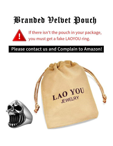 Anillo de Calavera LAOYOU Gótico Abrebotellas para Hombres