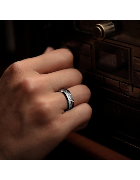 Anillo de Boda King Will 6mm Carburo Tungsteno Bosque