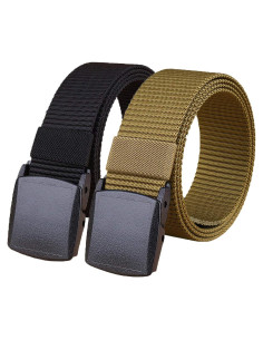 Cinturón de Nylon Militar YKK 1.25cm Sin Metal 2 Paquetes