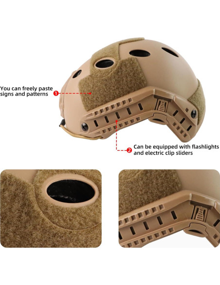 Casco Táctico Booiu Casco Airsoft Mediano Color MUD