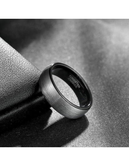Anillos de Tungsteno TRUMIUM 4mm 6mm 8mm Acabado Negro