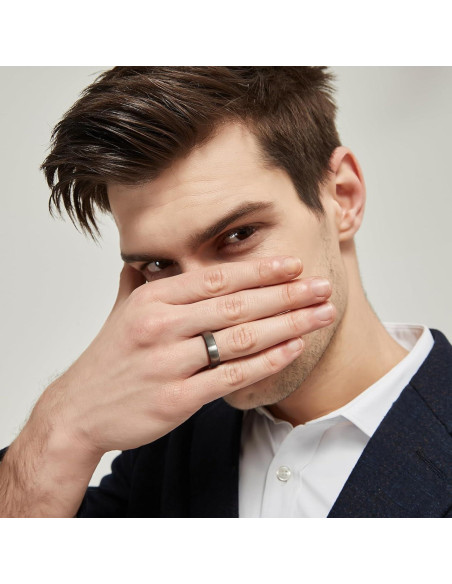 Anillos de Tungsteno TRUMIUM 4mm 6mm 8mm Acabado Negro