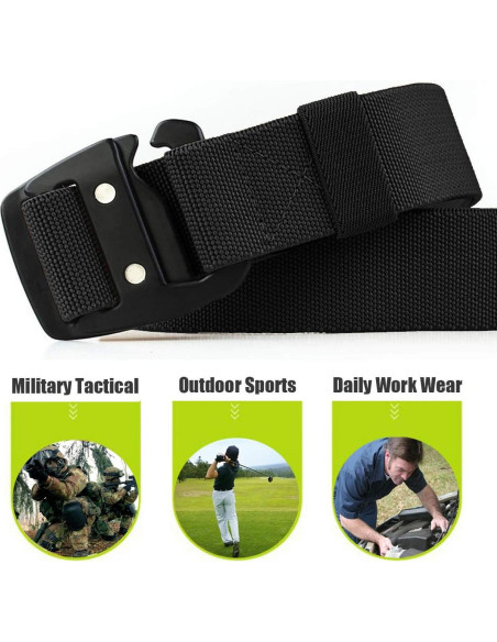 Cinturón Táctico WYuZe Ajustable Elástico Militar Negro