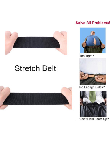 Cinturón Táctico WYuZe Ajustable Elástico Militar Negro