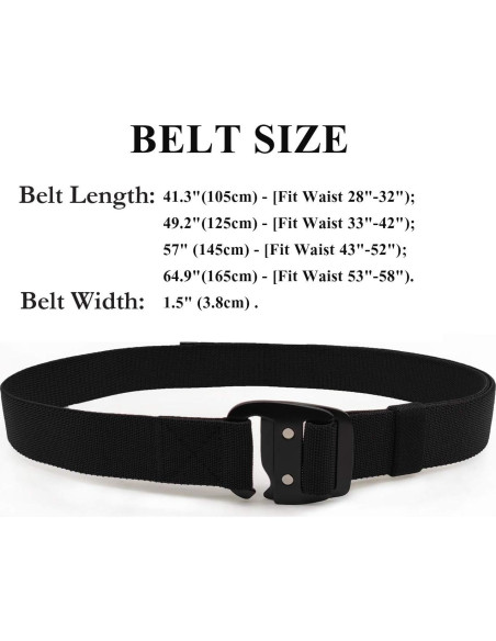 Cinturón Táctico WYuZe Ajustable Elástico Militar Negro