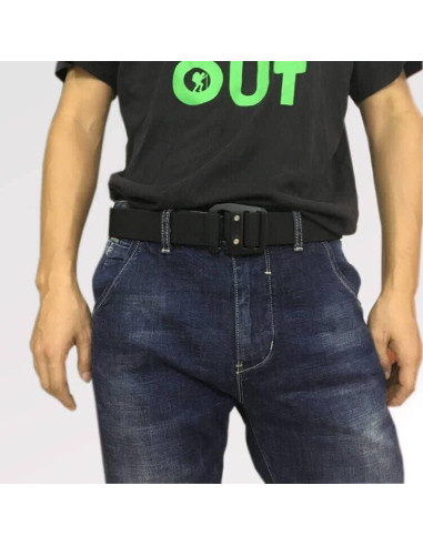 Cinturón Táctico WYuZe Ajustable Elástico Militar Negro