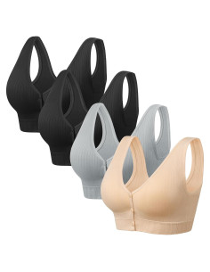 Sostén Sin Aros Angelhood Cierre Frontal Acolchado 4 Pzas