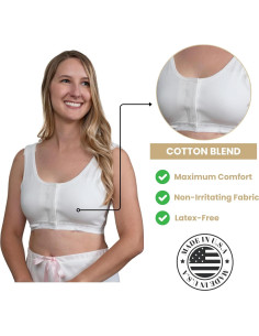 Sostén Gentle Touch Surg-Ease 4X Grande Blanco Postquirúrgico 2