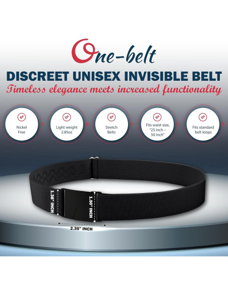 Cinturón elástico invisible One-Belt ajustable 127 cm