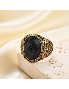 Anillo de Boda Retro de Ojo de Tigre LXBQYSTO para Hombres 2