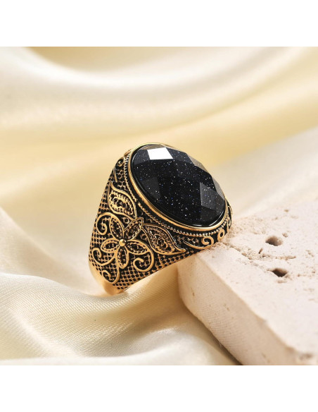 Anillo de Boda Retro de Ojo de Tigre LXBQYSTO para Hombres