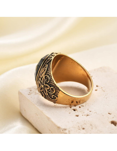 Anillo de Boda Retro de Ojo de Tigre LXBQYSTO para Hombres