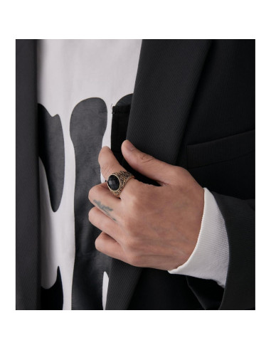 Anillo de Boda Retro de Ojo de Tigre LXBQYSTO para Hombres