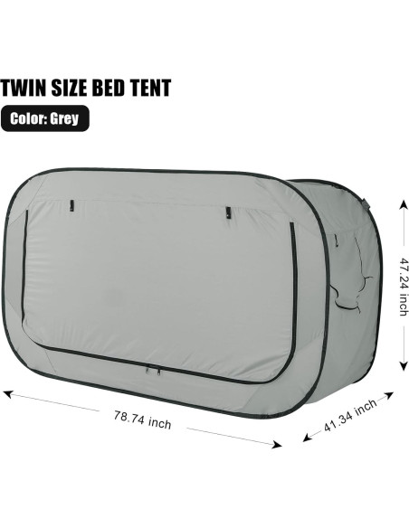 Carpa de Cama ANC POP Individual Negra 200x105x120cm