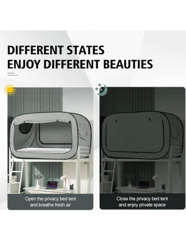 Carpa de Cama ANC POP Individual Negra 200x105x120cm