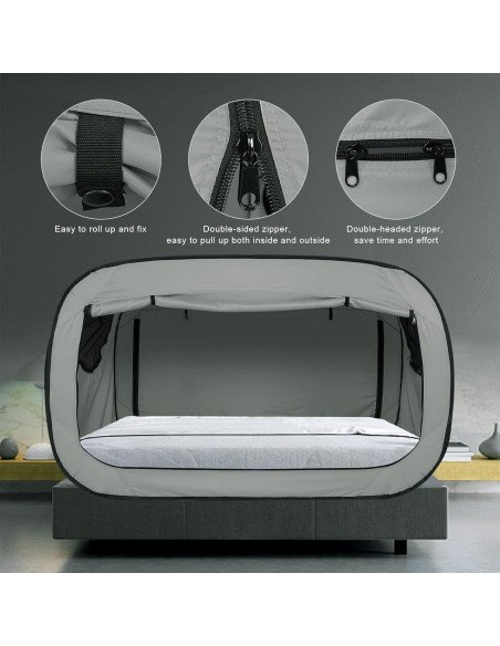 Carpa de Cama ANC POP Individual Negra 200x105x120cm