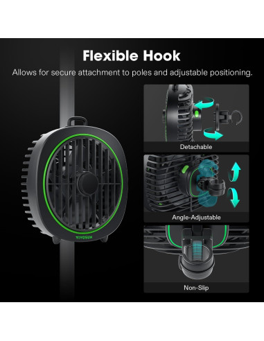 Ventilador de Clip VIVOSUN D4 10 cm 3 Velocidades Ajustable