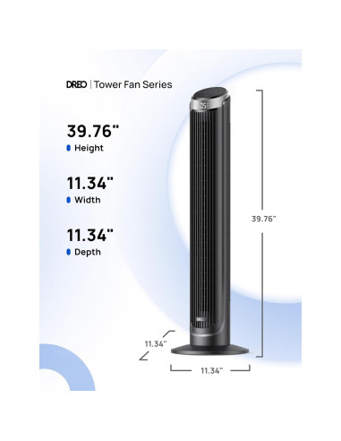 Ventilador Torre Dreo Cruiser Pro 101,6 cm Oscilante Control Remoto